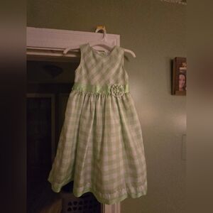 Green Checkered Sleeveless Dress